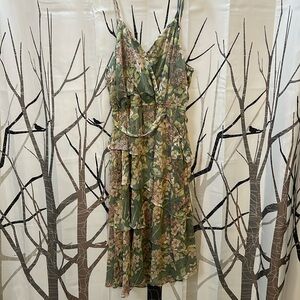 NWT - Lauren Conrad Floral Layered sun dress, XXL, light green, pinks, yellows